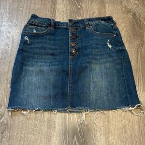 PacSun Distressed Blue Denim Mini Skirt